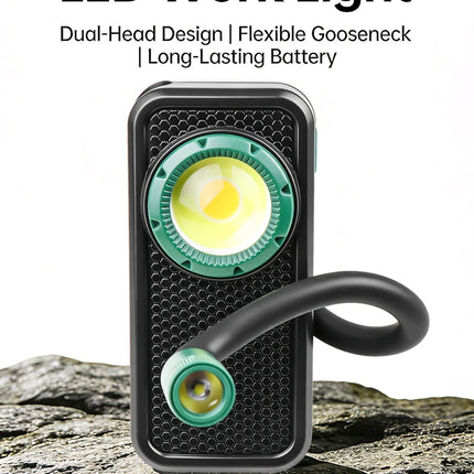 COB Work Light Flexible Hose Flashlight USB Charging Magnetic Car Repair Light with Back Clip Ideal for Working Camping Fishing