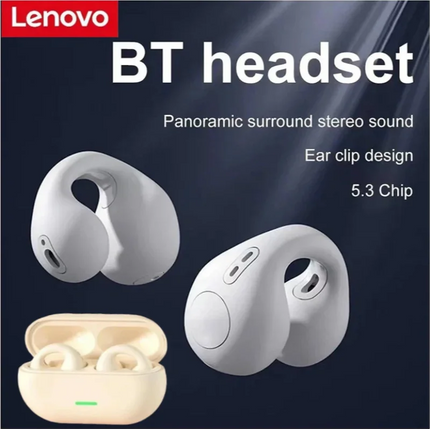 Lenovo Bone Conduction Headphones HiFi Stereo Sports Waterproof Game Music Wireless Bluetooth Clip-on Earphones With Microphone
