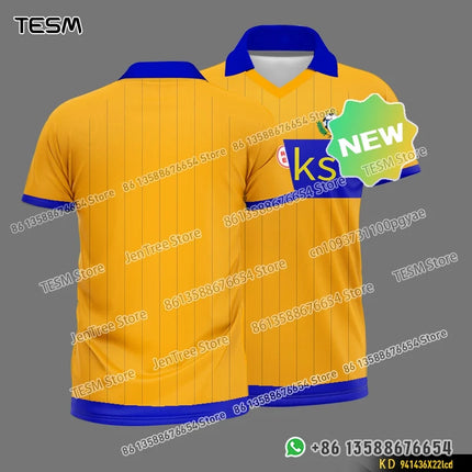 TESM Summer POLO Shirt Men Summer Sports V-neck T-shirt Street Trendy Short Sleeve 3D HD Print T-shirt