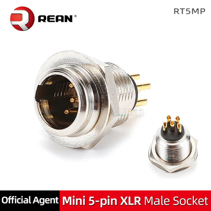 Tiny XLR Cable Connector Male Female 3 4 5 Pin Mini XLR Plug/ Male Socket RT5MP  Wireless Bodypack Headphone Microphone Jack