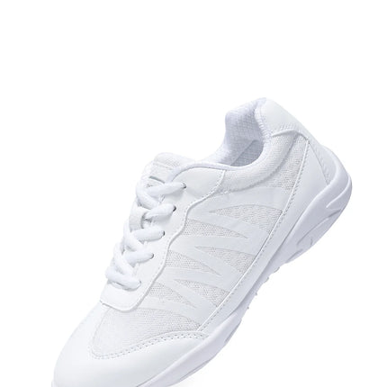 BAXINIER Girls White Cheer Shoes Trainers  Breathable Training Dance Tennis Shoes Lightweight Youth Cheer Competition Sneakers