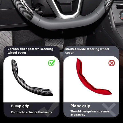 For Volkswagen R Golf GTI Passat Polo ID.3 ID.4 ID.7 Touareg Tiguan Touran Jetta Car Carbon Fiber Non-slip Steering Wheel Cover