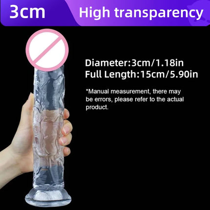 Transparent Big Dick 13 Sizes Realistic Jelly Dildo Women Gay Anal Sex Toys Soft Clitoris Vaginal Masturbators Penis Suction Cup