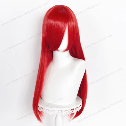 60cm Long Straight Cosplay Synthetic Wig With Bangs Golden Yellow Green Blonde Purple Heat Resistant Hair Anime Wigs + Wig Cap