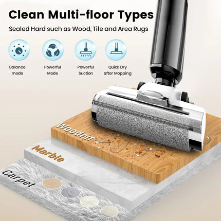 Washing machine suction and mop washing machine, household wireless sweeping and mopping automatic cleaning three-in-one