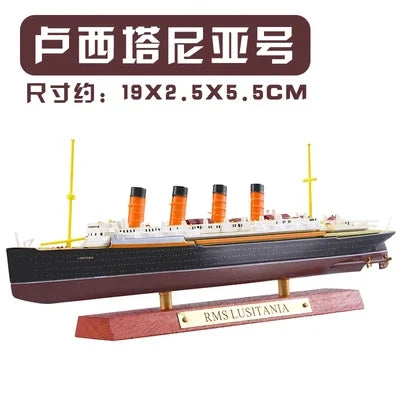 Classics Luxury Cruises Simulation Alloy Ship Model Titanic Ornament Lusitania Normandy HMHS BRITANNIC Steamer