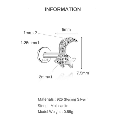 Aide Mini 2/3/4mm Moissanite Earring For Women 925 Sterling Silver Earring INS Trend Wedding Ear Studs Jewelry Brincos de Pratas