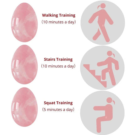 Natural Yoni Egg Set Rose Quartz Jade Eggs Women Kegel Exerciser Feminine Muscles Tightening Hygiene Health Care Massage Stone