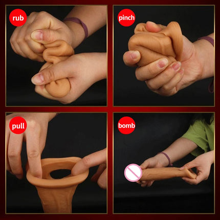 Premium Realistic TPE Penis Enlargemen Extender Condoms for Enhanced Satisfaction Special Design Reusable Sleeve Sex Toy for Men