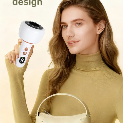 USB Rechargeable Abdominal Massager for Hot Compress and Adjustable Guasha Cupping Intensity Arm and Leg Massage Handheld