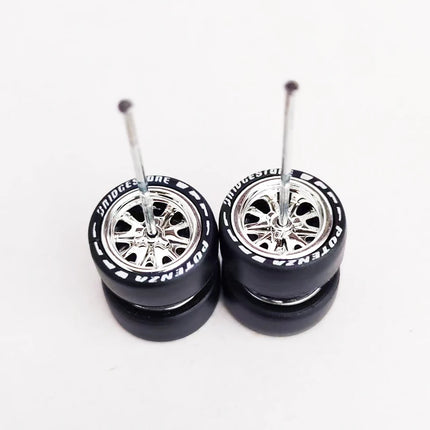 1/64 Mini Car Wheels 11mm Tires Tyres 1:64 Model Cars Rims Mirror Disc Claw Shape For Hot Wheel/Matchbox/Domeka