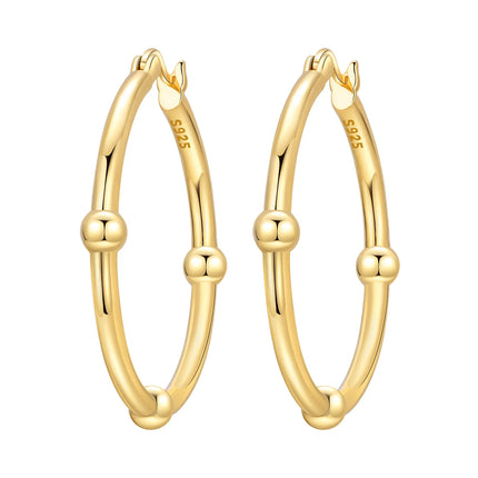 Original 2026 S925 Sterling Silver Zircon 18K Gold Lining Vintage Hoop Earrings for Women Birthday Party Wedding Gift Jewellery