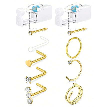 20g Nose Piercing Kit Nose Ring Piercing Kit Self Piercing Nose Piercing Kit With Nose Rings Disposable Nose Piercing Gun Kit