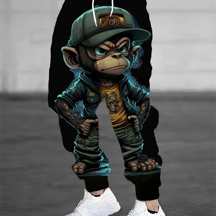 2025 New Men's Building Block Print Casual Pants Hip-Hop Street Style Drawstring Sweatpants Outdoor Fashion Men Drawstring Pants