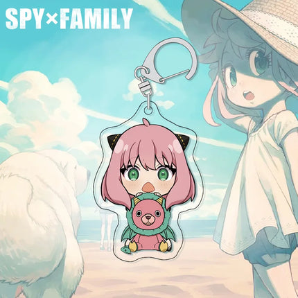 SPY×FAMILY Anya Keychain Acrylic Charm Cute Anime Figure Pendant for Backpack Bag Accessories Spy x Family Merchandise Gift for
