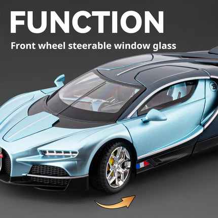 Alloy Model Bugatti tourbillon 24 Scale Diecast car Model Toy with Sound &Light Pull Back Boys Gift collectible ornaments