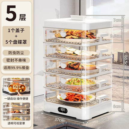 Intelligent thermal insulation food cover table leftover food dust cover five layer household winter electric heating food box