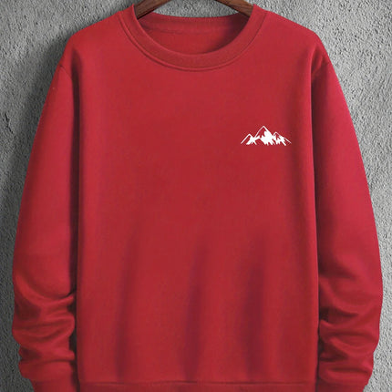 2025 Men's Oversized Urban Minimalist Mountain Premium Graphic Sweatshirt Trendy Casual Streetwear Top For Men