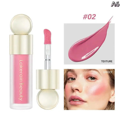 1Pc Lakerain Velvet Liquid Blush - Highly Pigmented Long-Lasting Hydrating Gloss Lip Cheek Makeup in 9 Colors