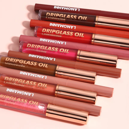 2pcs/Set Smooth Lip Liner+Lip Gloss Set Waterproof Liner Lip Combo Makeup, Long-Lasting Moisturizing Makeup Plump