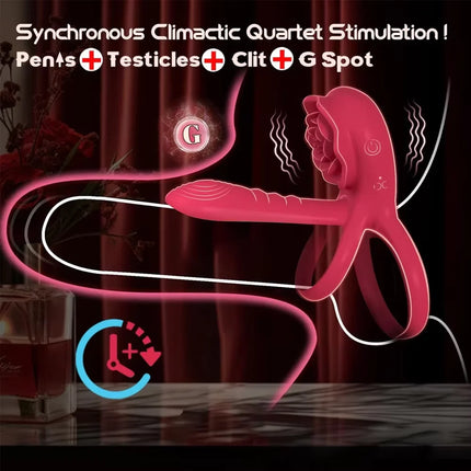Powerful Rose Vibrating Cock Ring Vibrator Penis Sleeve Sucking Stimulator G-spot Erection Ring Clitoral Couples Adult Sex Toys