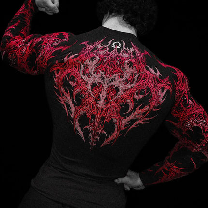 2026 New Dragon Awakening Pattern Gym Long Sleeve Top for Spring and Summer Running Swimming Weightlifting Fitness Clothes