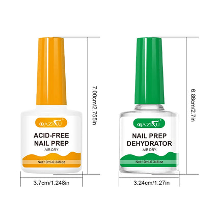QAZIXU 10ml Nail-Primer Prep Dehydrator Gel Nail Polish Set No Need Of UV LED Lamp Base Coat Nail Art Varnish Manicure