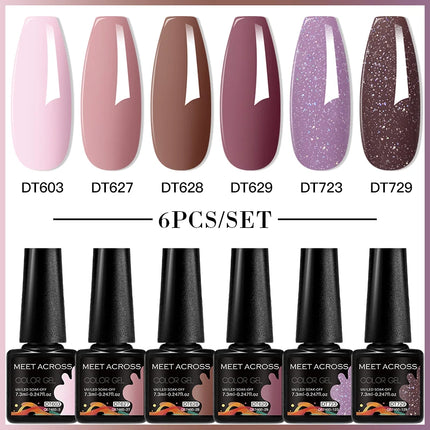 6pc Nail Gel Polish Set DIY Nail Art Semi Permanent UV LED Gel Kit For Nails Decoration Manicure Soak Off Painting Vernis Design
