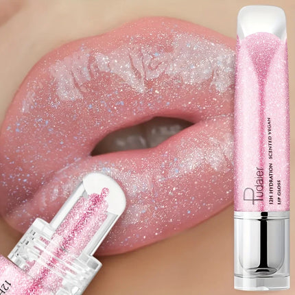 Non Sticky Waterproof Lip Gloss High Shine Long Lasting Moisturizing Plumping Lip Glaze Easy Application