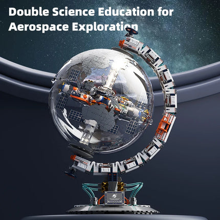 JAKI Space Globe MOC Building Blocks DIY 3D Earth Model STEM Educational Science Toy Kids Boys Girls Birthday Christmas Gift