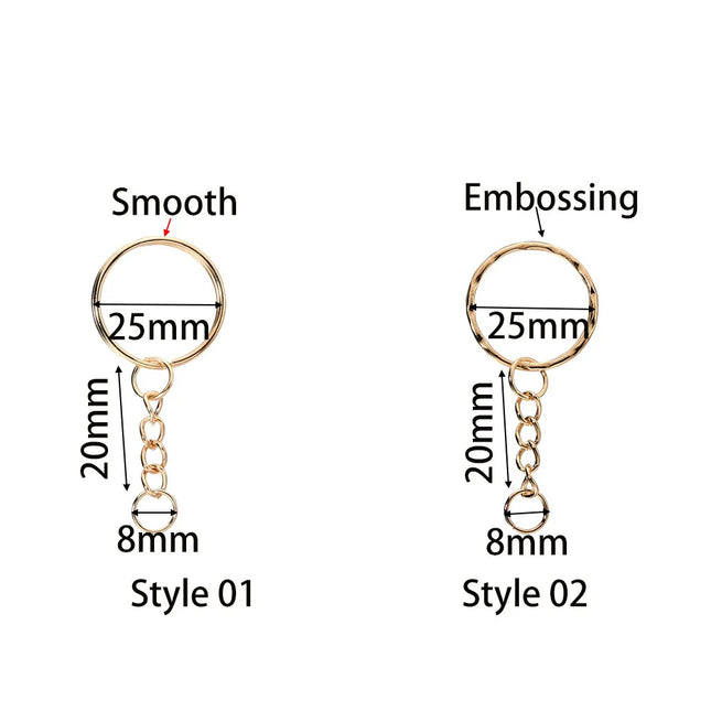 20/50Pcs Key Ring Key Chain Round Split Keyfob Keyrings with Jump Ring for DIY Keychain Pendants Jewelry Making Accessories