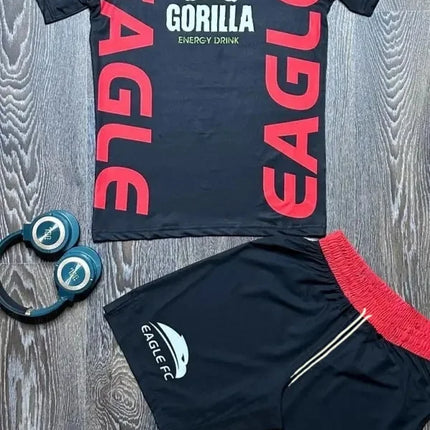 2025 New GORILLA Eagle Sports Set Men's White Graphic Rash Guard T-shirts & Shorts Quick Drying MMA Training Combat Streetwear