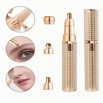 3 in 1 Lipstick Shaver Women Hair Removal Eyebrow Trimmer USB Rechargeable Body Facial Epilator for Bikini Legs Face