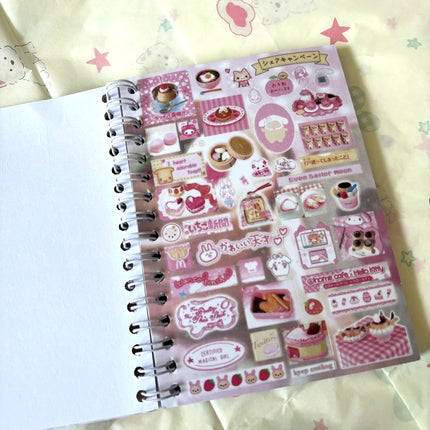 Ins Cute Pink Japanese Cut Film Sticker Book Girl Journal Phone Case DIY Scrapbook Sticker Kawaii Decoration Stickers