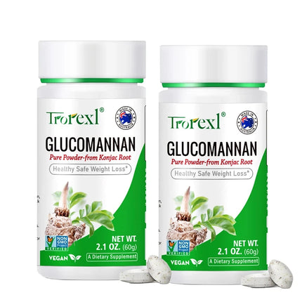 100PCS Glucomannan Powder, Weight Loss| Vegan & Vegetarian | Non-GMO, Gluten Free