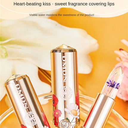 Crystal Petals Color-changing Lipstick Flower Gold Foil Desalination Color Lipstick Soft Delicate Lasting Waterproof Makeup