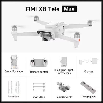 FIMI X8 Tele Max 2025 New Beyond Vision with Wide-Angle And Tele Camera 30x Hybrid Zoom 4K 60Fps 3-Axis Gimbal Super Night