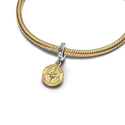 Coin Pendant Charms 925 Silver Vintage Round Seal Metal Golden Skull Compass Medal Beads Bracelets Necklaces Parts Fine Jewelry