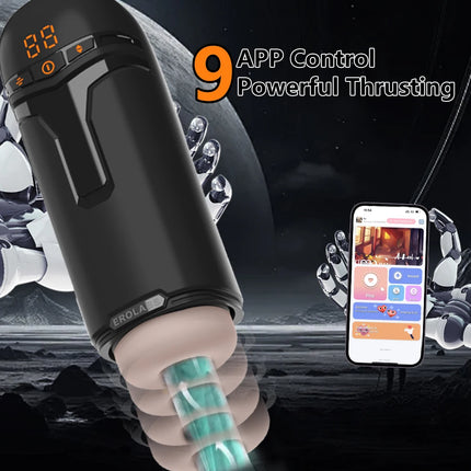 Automatic Male Masturbator Penis Pump with Sucking Vibrating Thrusting Sex Toys for Men Stroker Penis Stimulation LED Display