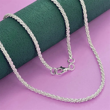 Hot new 40-75cm 925 Sterling Silver Necklace 16-30 Inch originality 2MM String chain for Women Fashion streetwear Jewelry Gifts