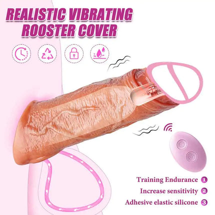 Realistic Penis Dildo Sleeve Penis Extension Extender Sheath Sleeve Vibrator Delay Ejaculation Cock Cover Sex Toys for Men
