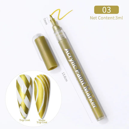 Nail Art Drawing Pen Graffiti Nail Acrylic Pen Waterproof Painting Liner DIY 3D Abstract Line Nail Art Beauty Tool Manicure
