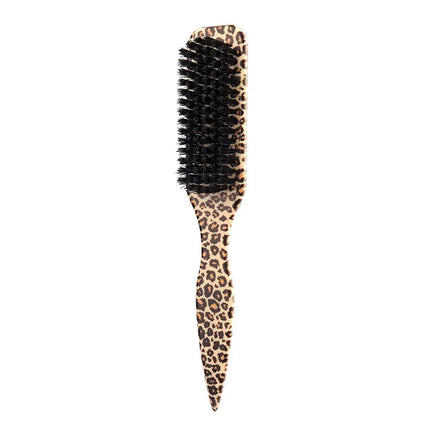 Leopard print pattern Slick Hair Brush for moothing Ponytail Bun/Hairs/beard, Flyaways, Edge Control - Backcombing and Teasing