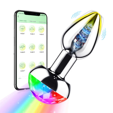 Voice control Anal Plug Vibrator APP Wireless Control Female Vagina Masturbator Butt Plug  LED Colorful Light Sex Toys for Women