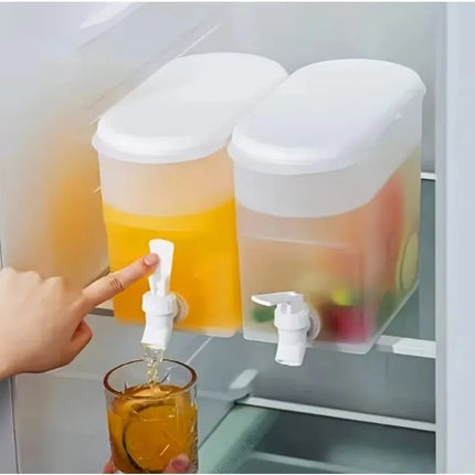 Beverage Dispenser with Spigot 3.5L Clear Plastic Pitcher for Fridge Cold Water Juice Lemonade Iced Tea Food Grade Container Jug