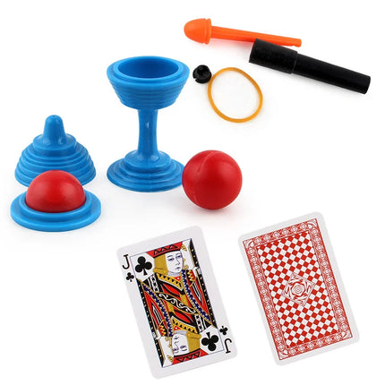 Magic Performance Props Set Beginners Magic Tricks Kit Educational Interactive Toys Close-up Magic Playing Cards Birthday Gift