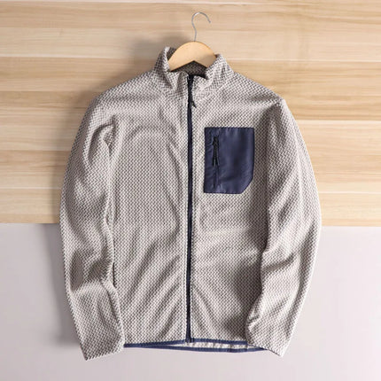 Lightweight Breathable Quick-Dry Fleece Fabric Jacket Stand Collar Outdoor Sports Men's Spring 2025 Versatile Modern Sleek