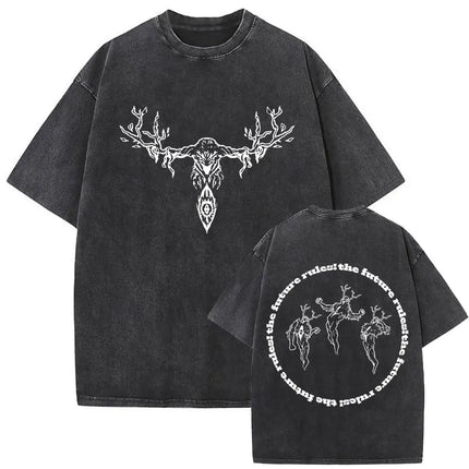 Washed Vintage Anime Chainsaw Man Makima Merch T-shirt Men Women Manga Casual Oversized T Shirts Male Retro 100% Cotton T-shirts