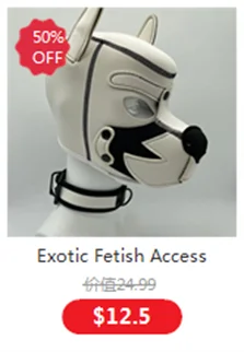 Dog Cosplay Costumes of Leather Restraints Collar and Half Face Mask with Fetish Gloves for Couples Bdsm Slave Bondage Flirting