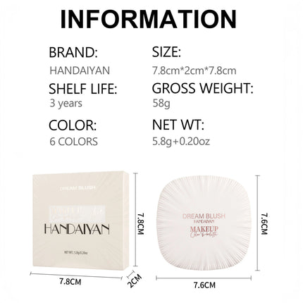 2 In 1 Dream Blush Highlighter Palette Natural Glow Face Contour Long Lasting Luminous Finish Healthy Radiance Duo